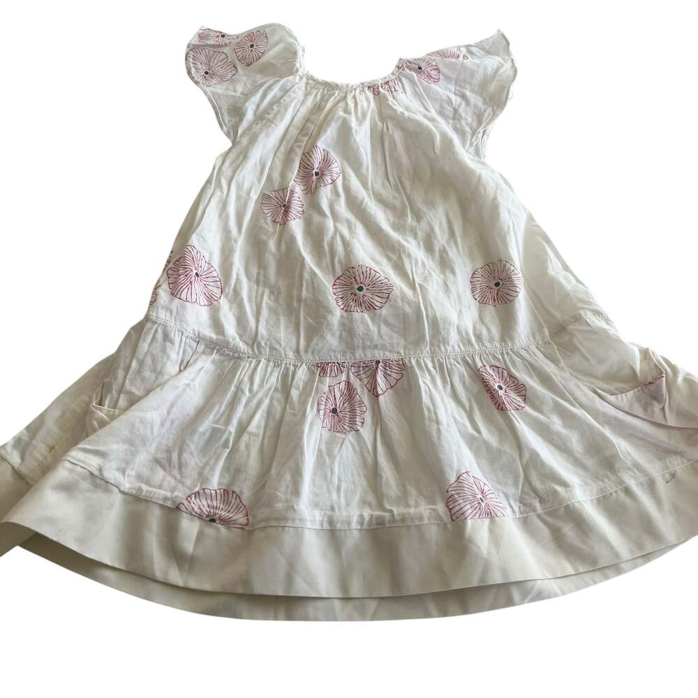 Ketiketa Girls Ecru Fluttter Short Sleeve Summer Dress size 2